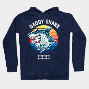 Daddy Shark Retro Vintage Fathers day Hoodie